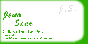 jeno sier business card