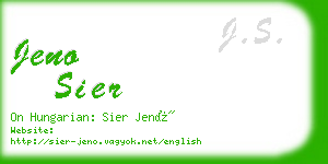 jeno sier business card